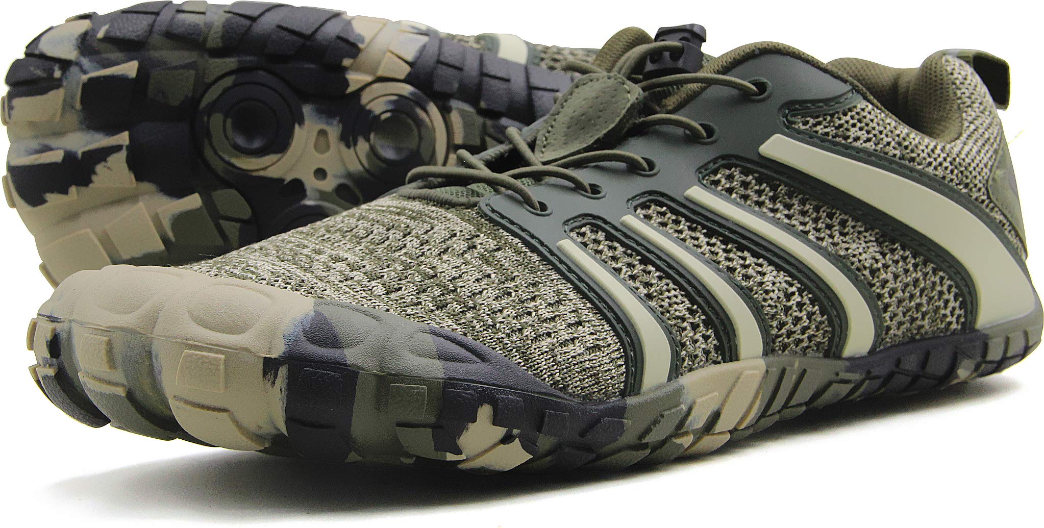 Oranginer Men's Barefoot Shoes Wide Toe Box Comfy Breathable Quick Dry 5 Fingers Shoes for Men Camouflage Size 9.5
