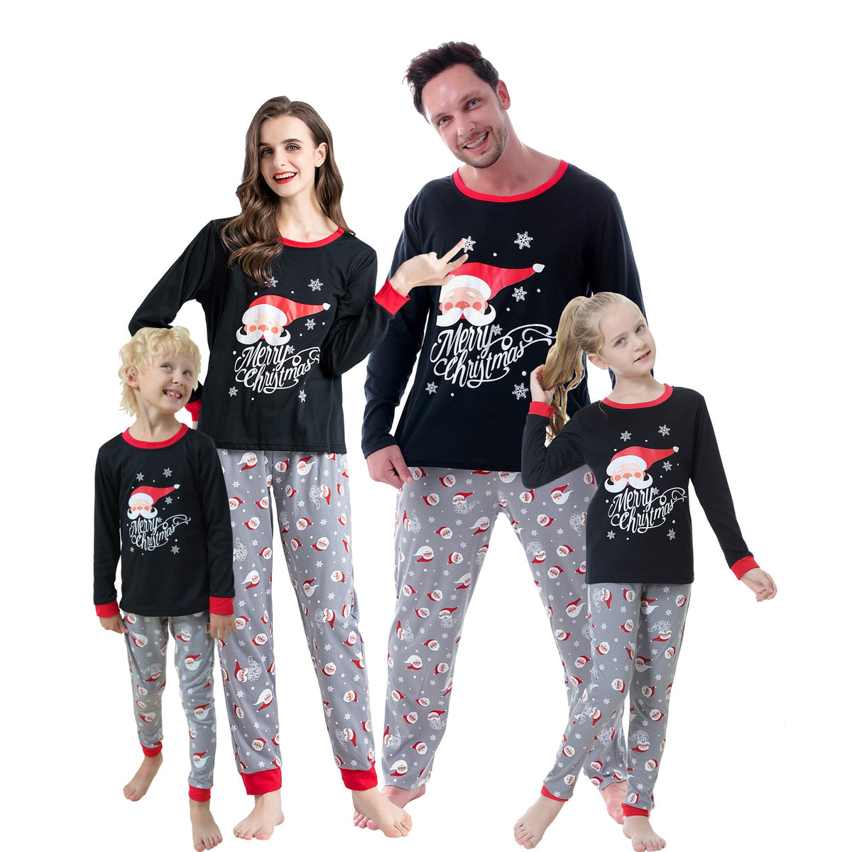 Vopmocld Family Matching Pajamas Christmas Holiday Santa Claus 2Pcs PJS Set Snowman Xmas Sleepwears Santa Claus MomXXL 2