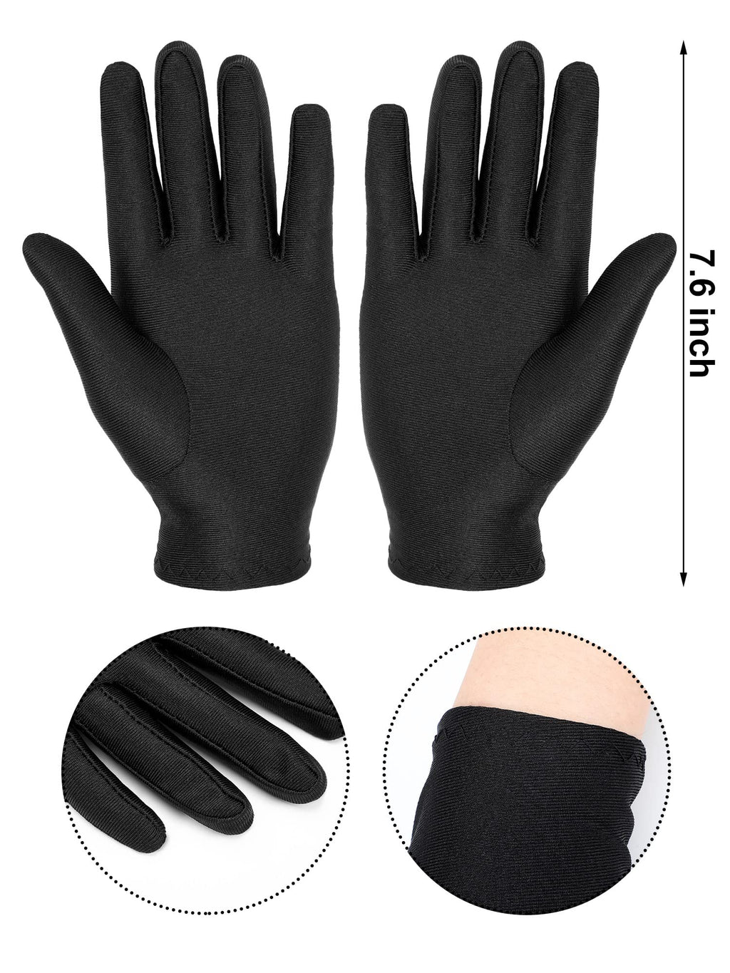 SATINIOR 6 Pairs Black White Kid Costume Glove Short Cosplay Glove Girl Boy Dress up for Halloween Party Opera Accessories