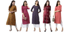 ANNI DESIGNER Women's Crepe Straight Printed Kurta Pack of 5 (Crepe-Combo-NW_045_S_Multicolor_Small)
