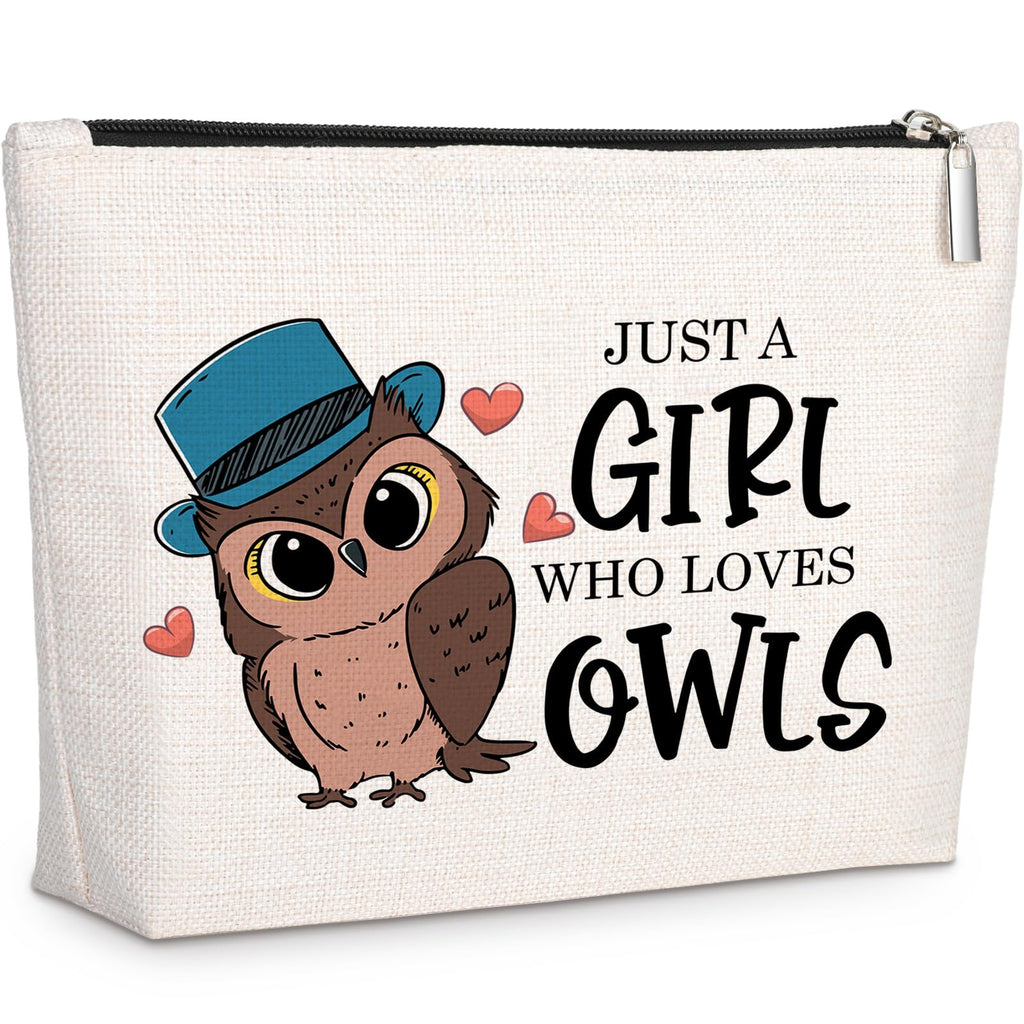 GevGuxLuo Owl Gifts for Owl Lovers, Owl Makeup Bag for Women with Mirror, Owl Birthday Gifts for Daughter Sister Bestie, Cute Ow