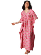 Libas WomenS Cotton Maxi Night Dress (50299_Pink_Onesize)
