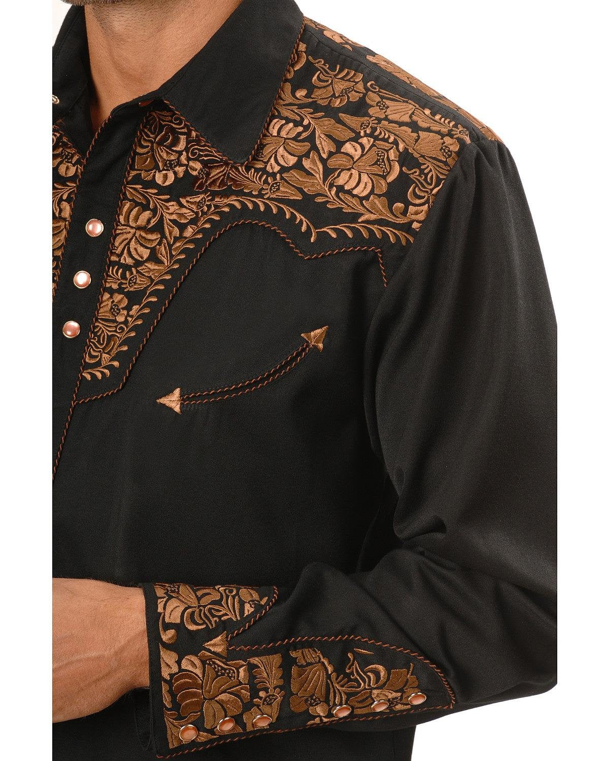 FLORAL TOOLED EMBROIDERY SHIRT