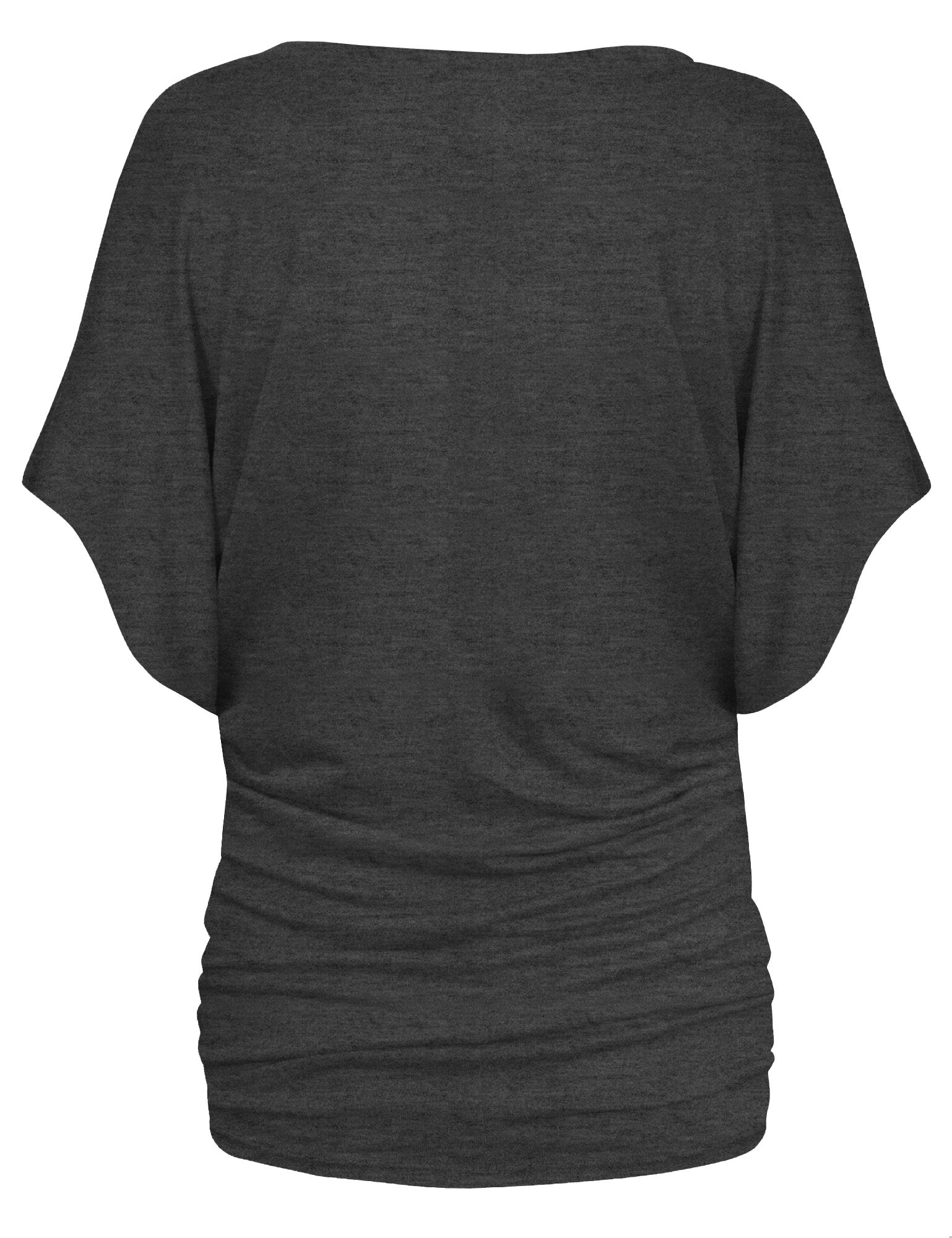 Hybrid & Company Womens Boat Neck Dolman Top Shirt KT44130 Charcoal Large