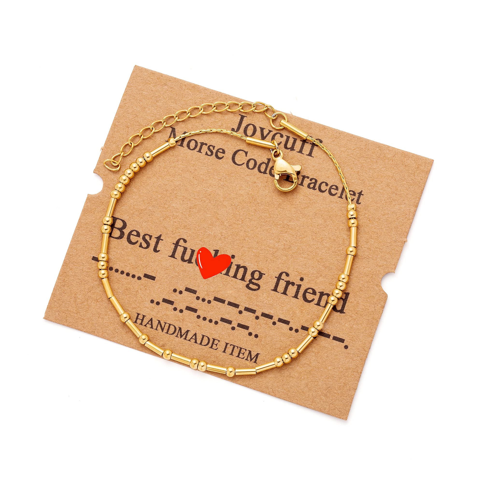 JoycuFF Best Friend Morse Code Bracelets for Women Gold Christmas Gifts for Teen Girls Coworker Leaving Gifts Fashion Best Frien