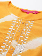 Anubhutee Women'S Rayon Yellow Abstract Printed Straight Kurta Suit Set With Palazzos