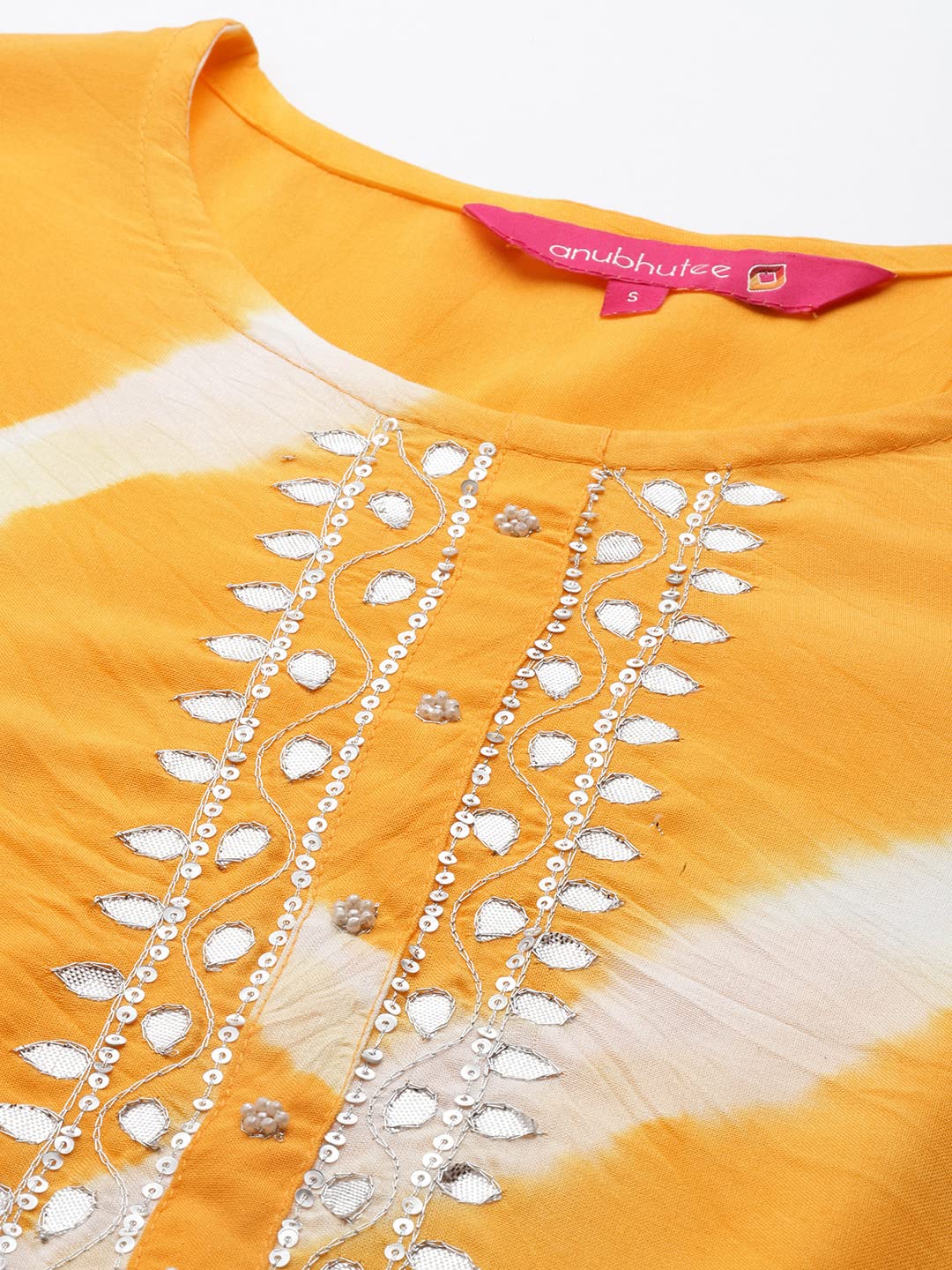 Anubhutee Women'S Rayon Yellow Abstract Printed Straight Kurta Suit Set With Palazzos