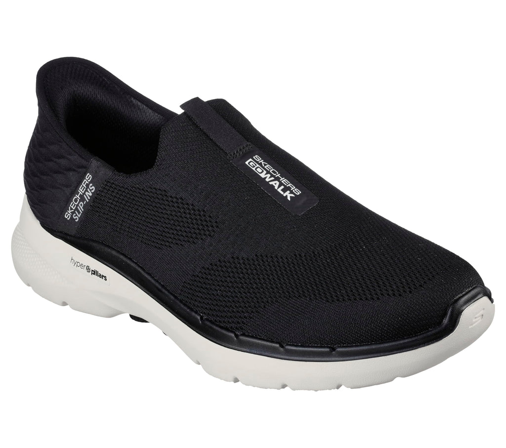 Skechers Men's Slip-ins: GO 6-Easy On Slip-On Walking Sneakers, Black/White, 11.5