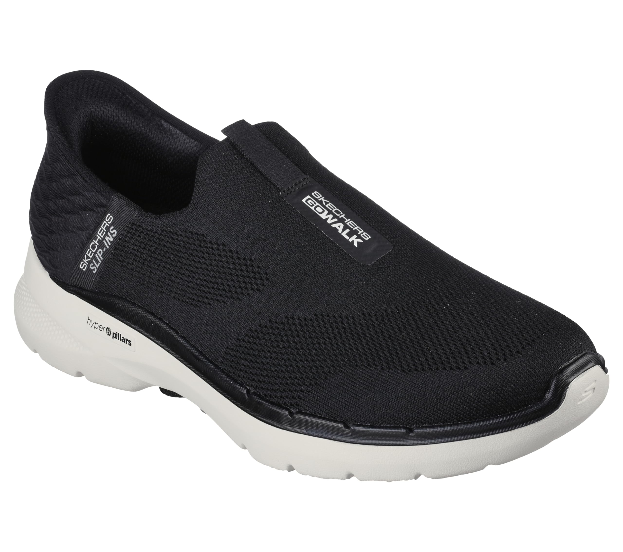 Skechers Men's Slip-ins: GO 6-Easy On Slip-On Walking Sneakers, Black/White, 11.5