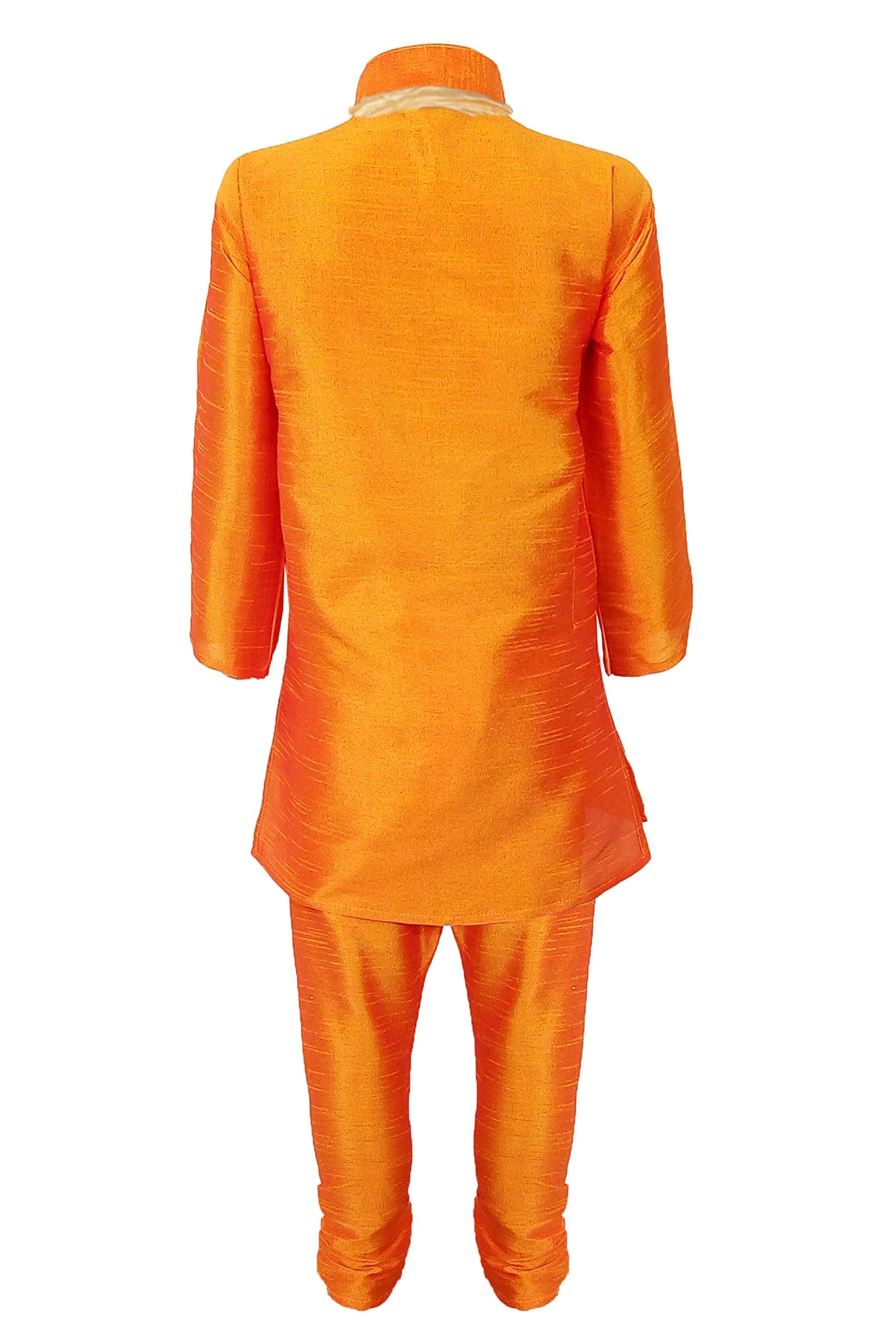 Jbn Creation Boys Cotton Silk Kurta, Pyjama & Dupatta Set For Kids (Color Maroon)