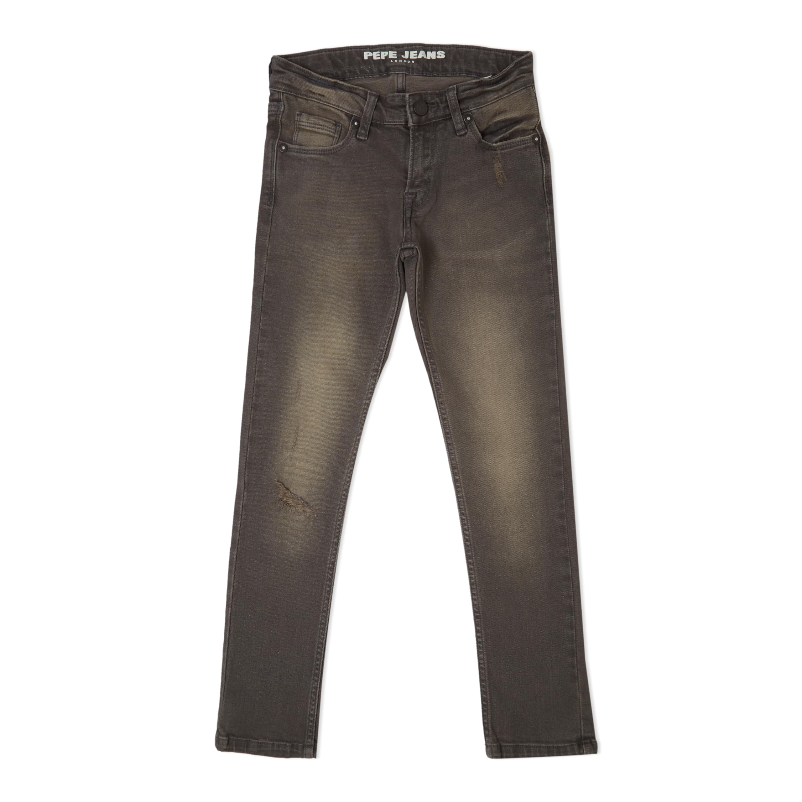 Pepe Jeans Cashed Mid Waist Slim Fit Denim, Grey Wash, 14