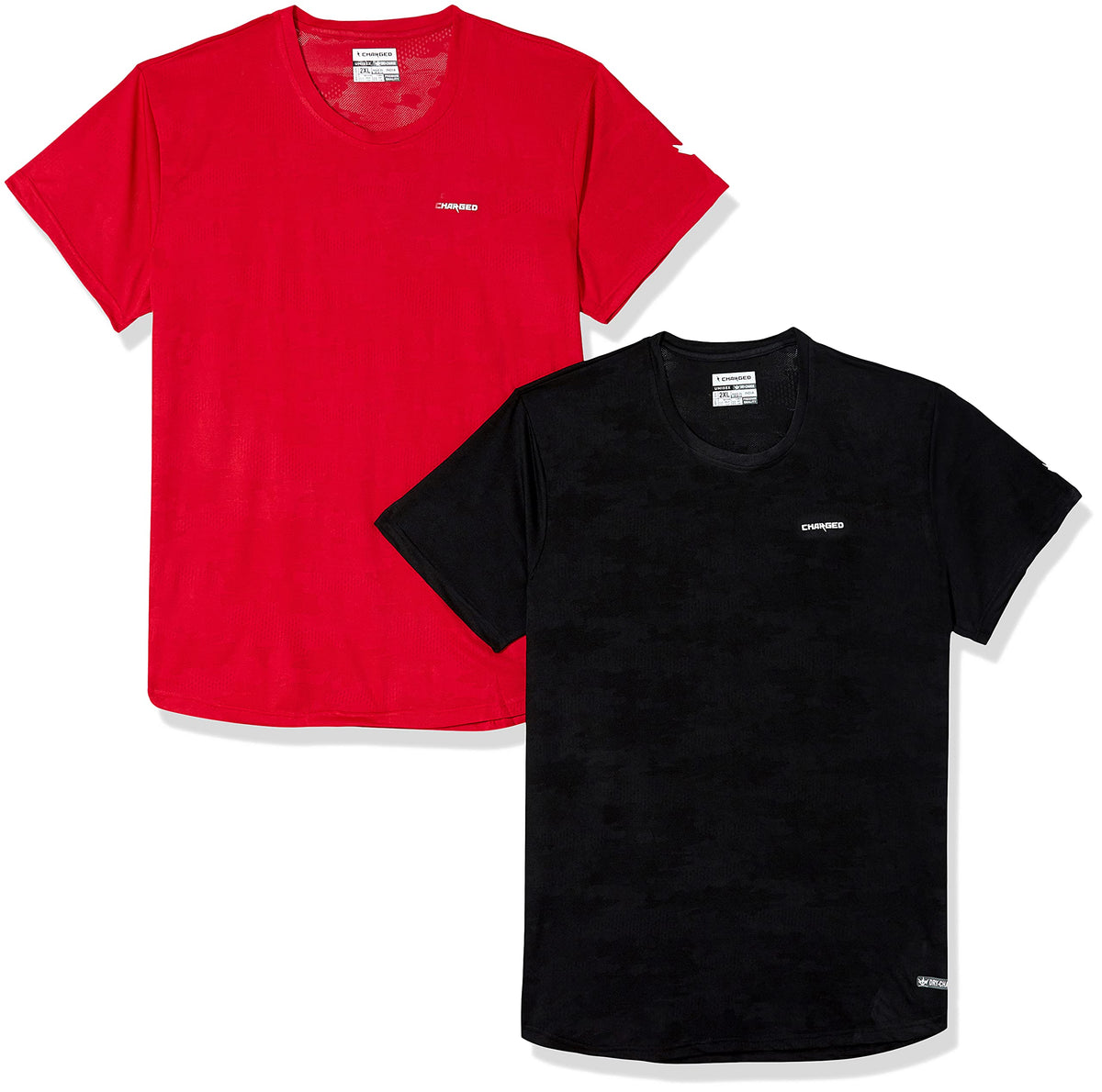 Charged Active001 Camo Jacquard Round Neck Sports TShirt Black Size 2Xl And Charged Active001 Camo Jacquard Round Neck Sports 2