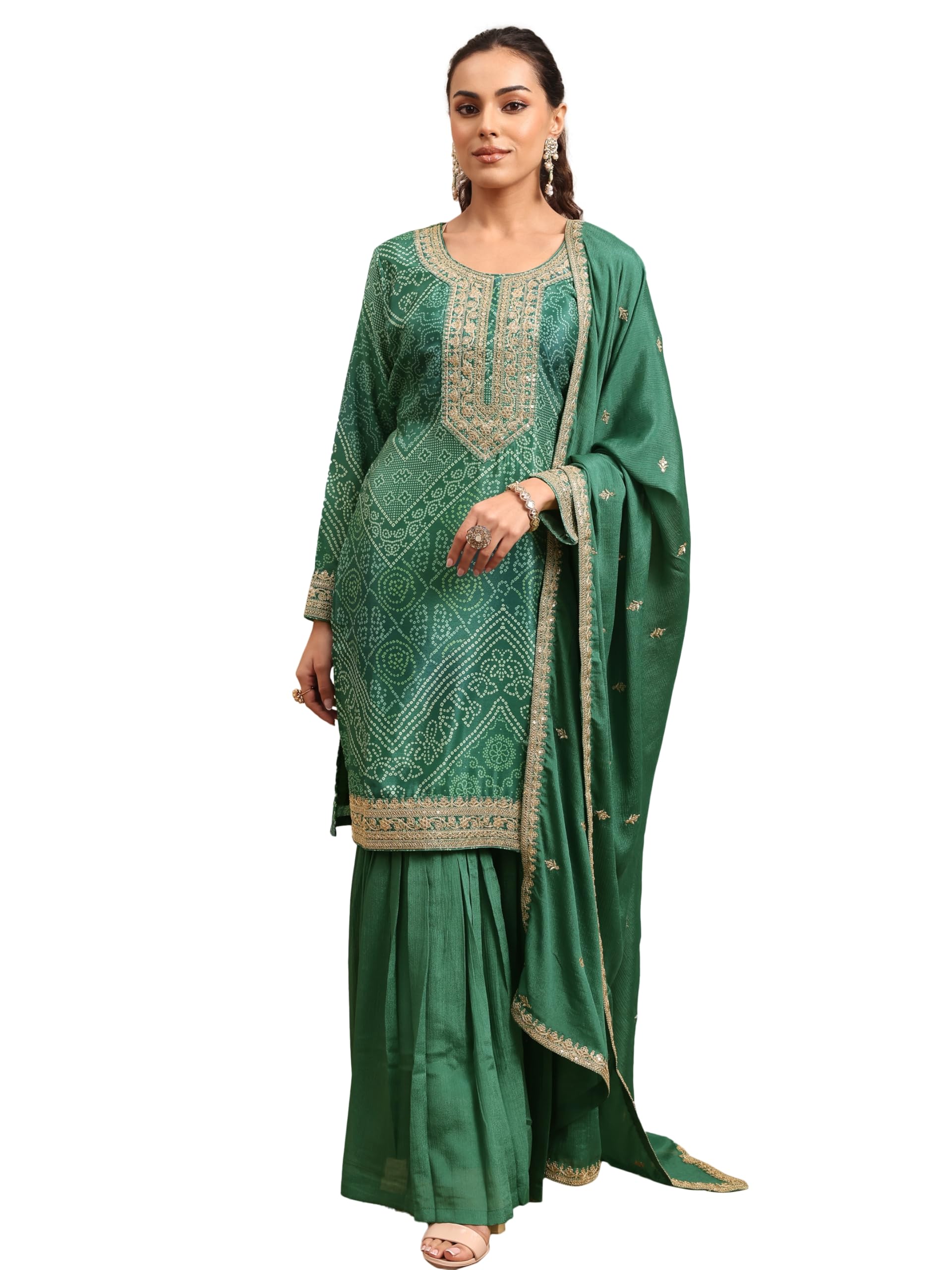 Libas Printed Chinon Straight Kurta For Women (51850Xxl)