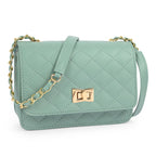ADISA Womens Girls Quilted Cross Body Sling Bag (SL5059-Green)
