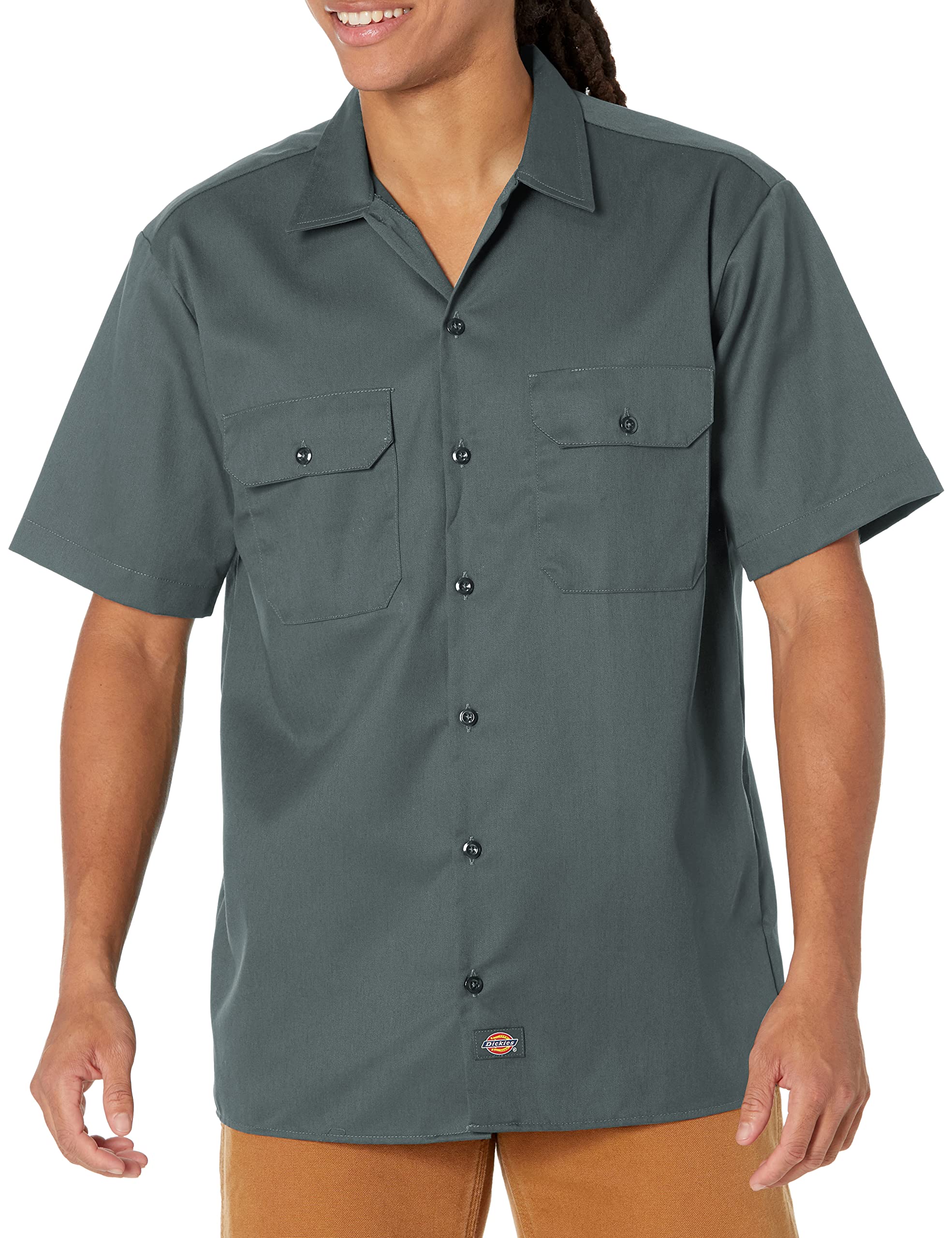 Dickies Men's Short-Sleeve Work Shirt, Lincoln Green, Small
