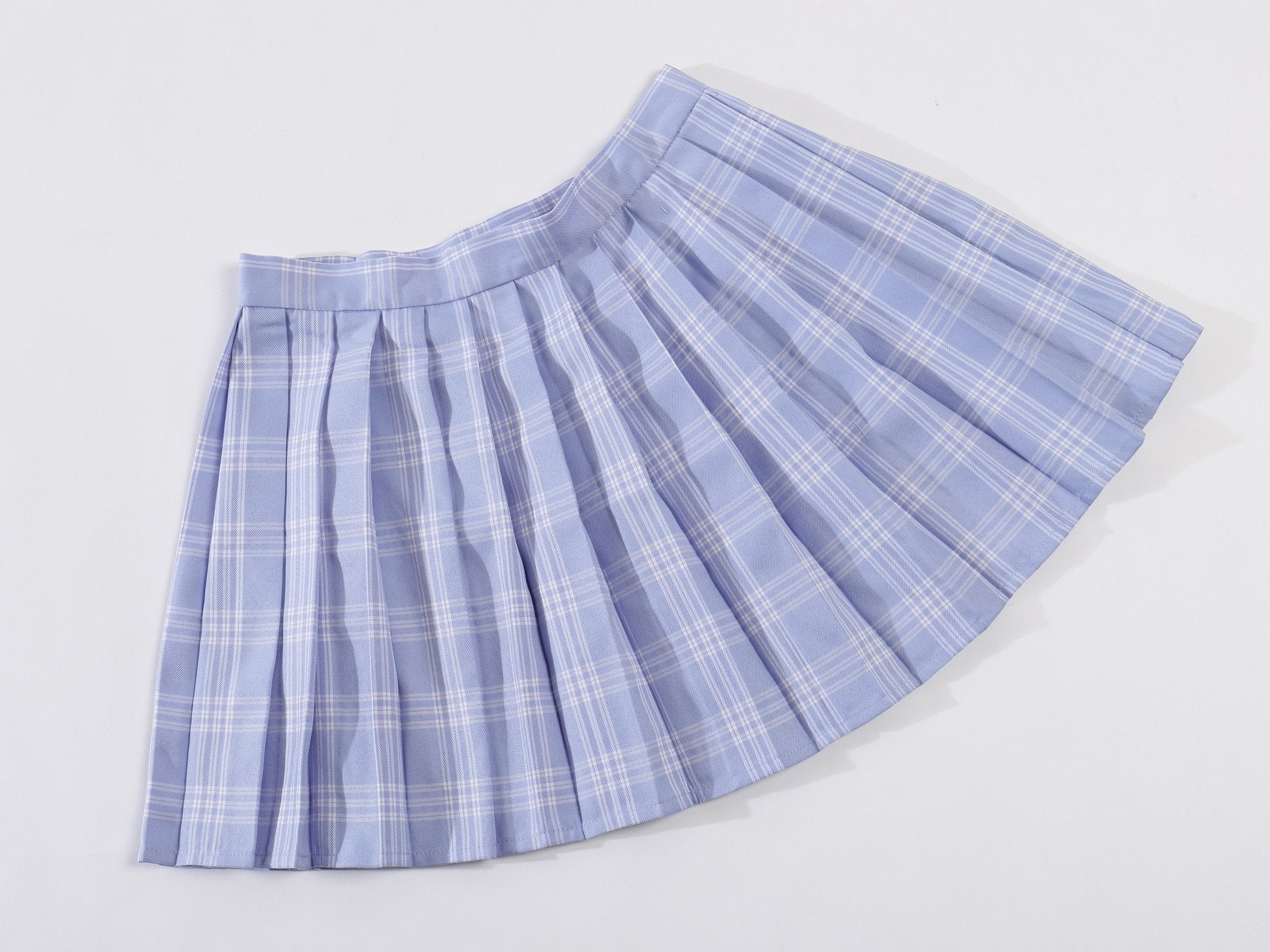 Beautifulfashionlife Womens plaid short Sexy A line Skirts costumes (3XL, Blue white)