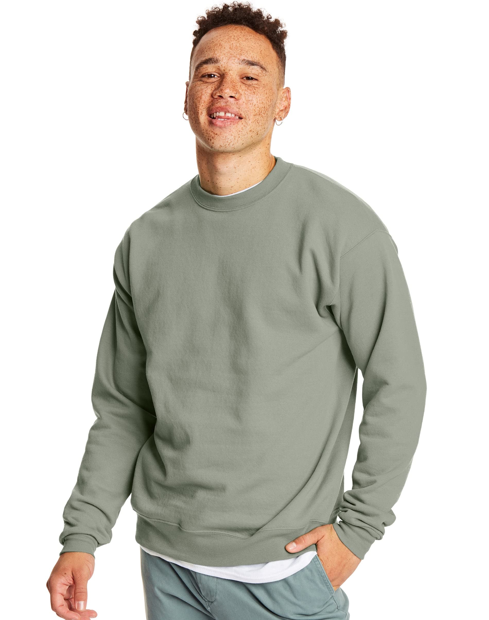 Hanes mens Ecosmart Sweatshirt, Stonewashed Green, XX-Large US