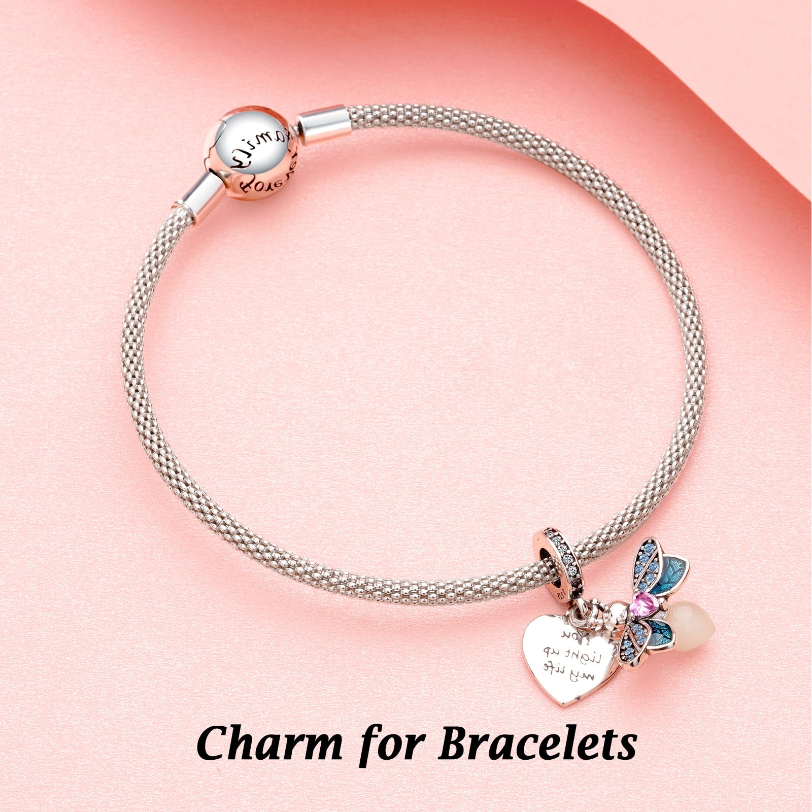 Annmors Firefly Charm Glow in the Dark 925 Sterling Silver Charms fit Bracelets Necklaces Dangle with 5A Cubic Zirconia Christma