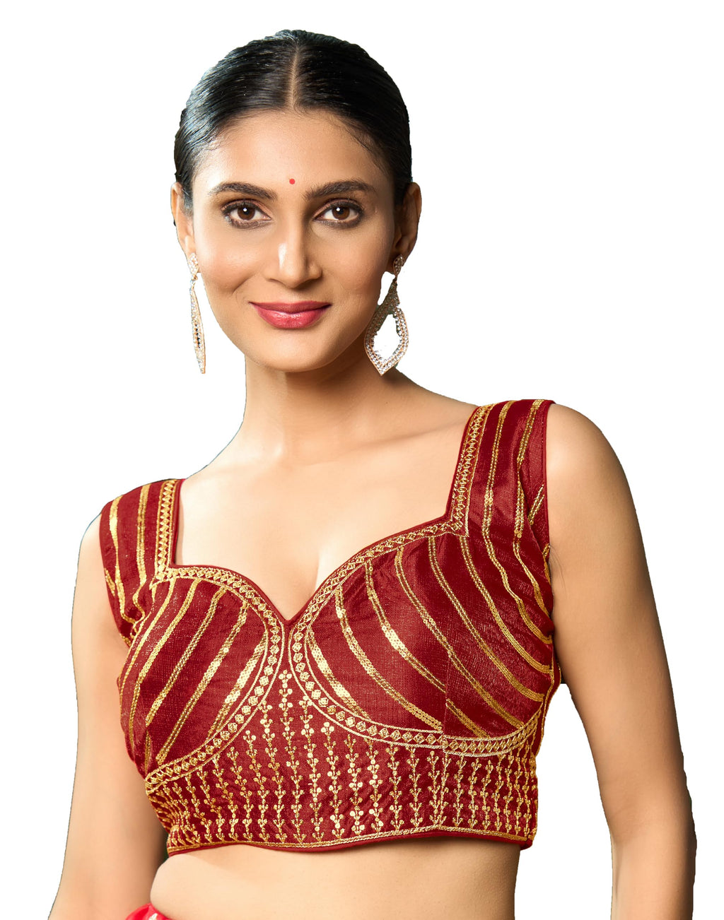 Pujia Mills WomenS Readymade Blouse Embroidery Multi Coding Gold Thread Indian Ethnic Designer Stitched Readymade Saree Sleevel