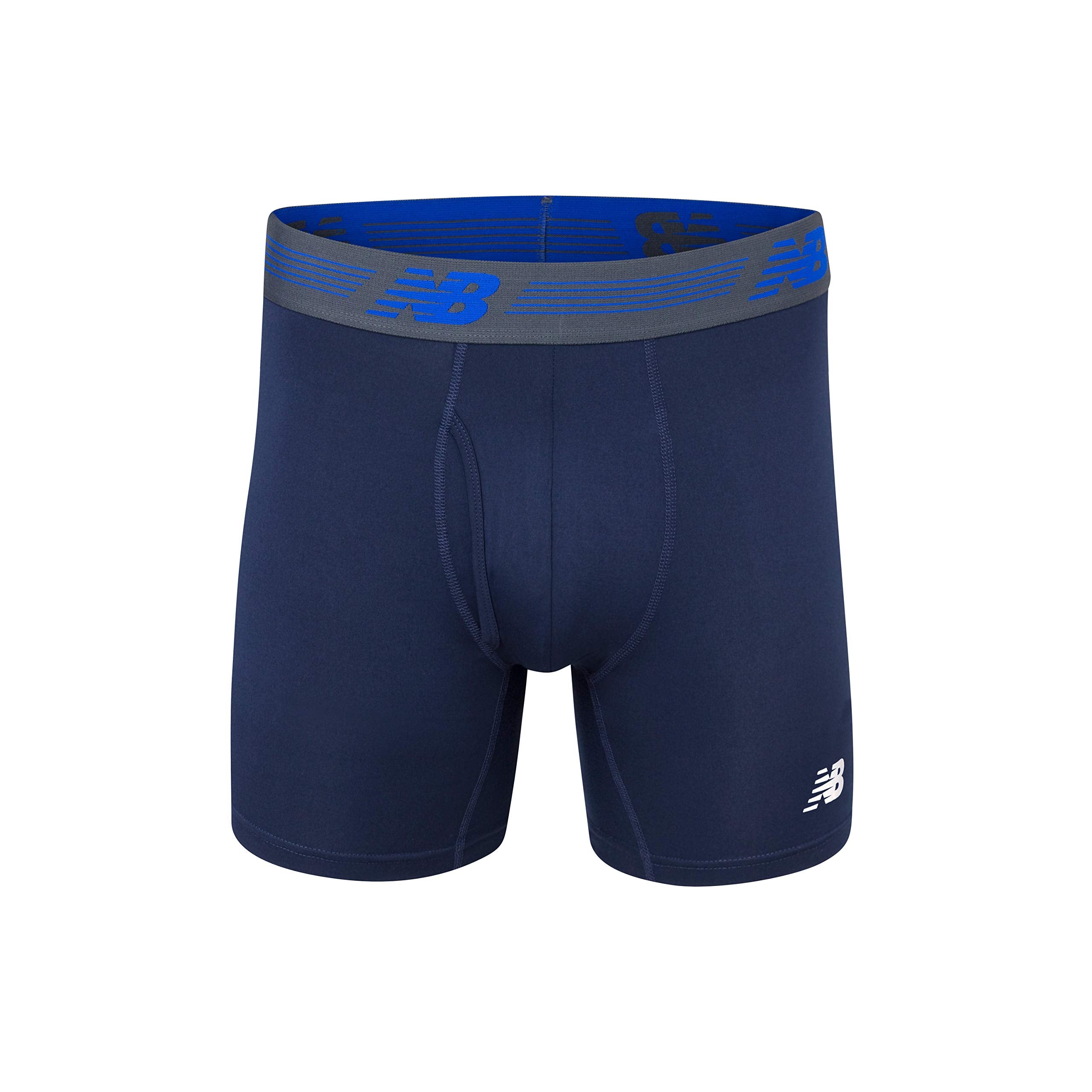 New Balance Men's 6 Boxer Brief Fly Front with Pouch, 3-Pack, Large