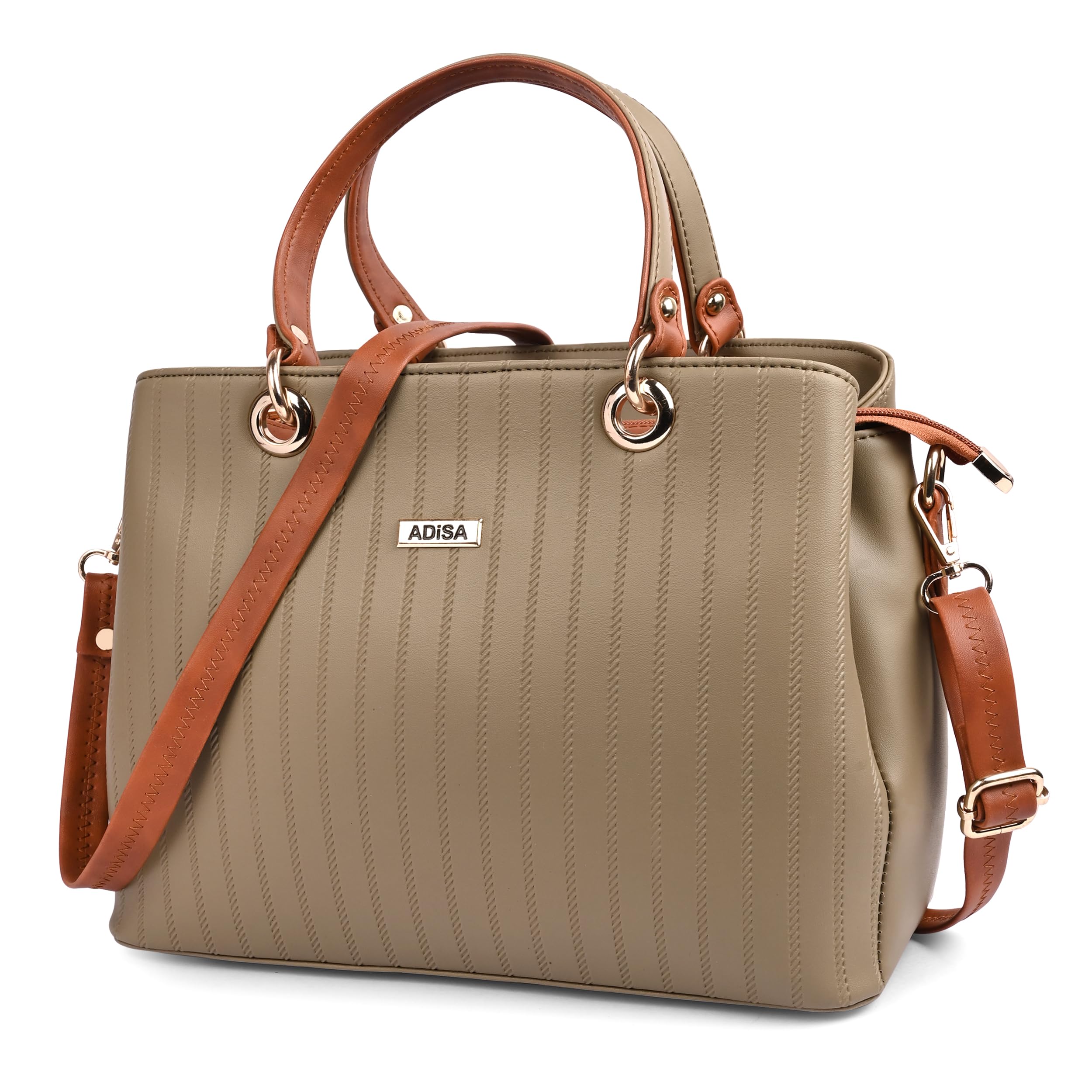 ADISA texture stripes handbag shoulder bag for women and girls with sling belt (AD4074-MEH)