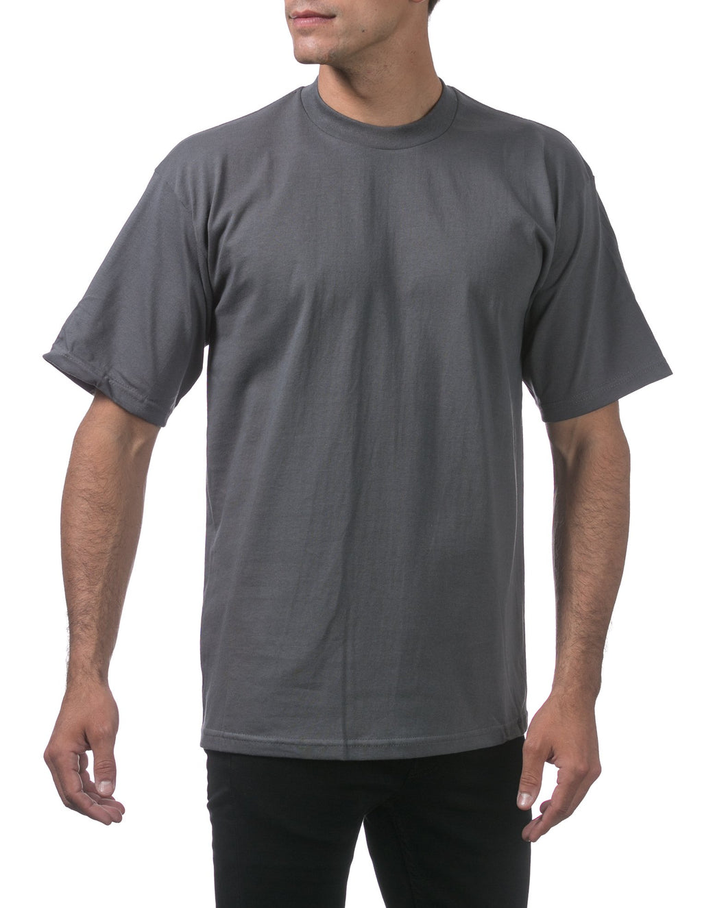 Pro Club Men's Heavyweight Cotton Short Sleeve Crew Neck T-Shirt, Graphite, X-Large