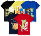 T2F Boys Cotton Regular Fit T-Shirt(Pack of 5)