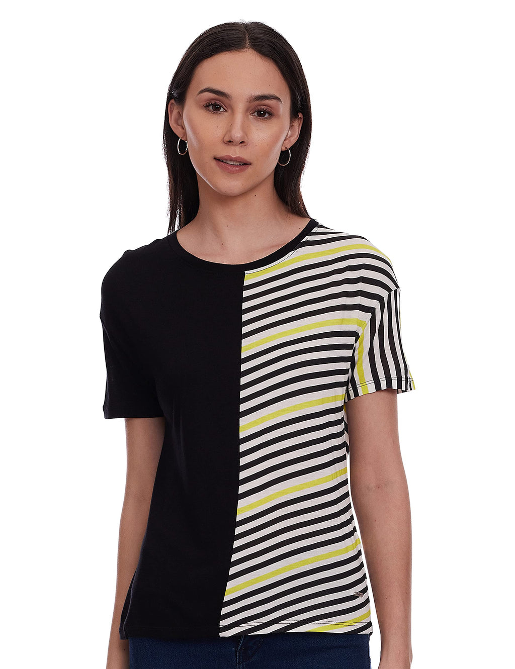 Pepe Jeans WomenS Plain Regular Fit T-Shirt (Pl504596_Black Small)