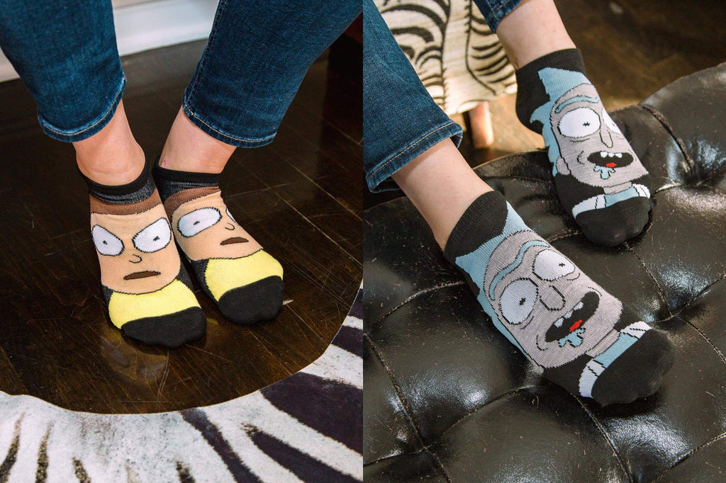 Rick and Morty Low-Cut Unisex Ankle Socks 5-Pair Gift Set | Pickle Rick Themed Geeky Apparel | Casual Novelty Socks For Men And