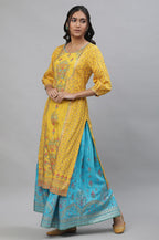 Aurelia Womens Viscose Regular Calf Length Kurta (24FEA14679-507504_Symphonic Sunset)