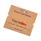 Morse Code Bracelets for Women Funny Inspirational Jewelry Christmas Birthday Gift for Her Mom Daughter Sister Best Friend Handm