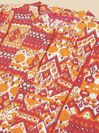 Anubhutee Orange Abstract Printed Regular Cotton Straight Kurta For Women