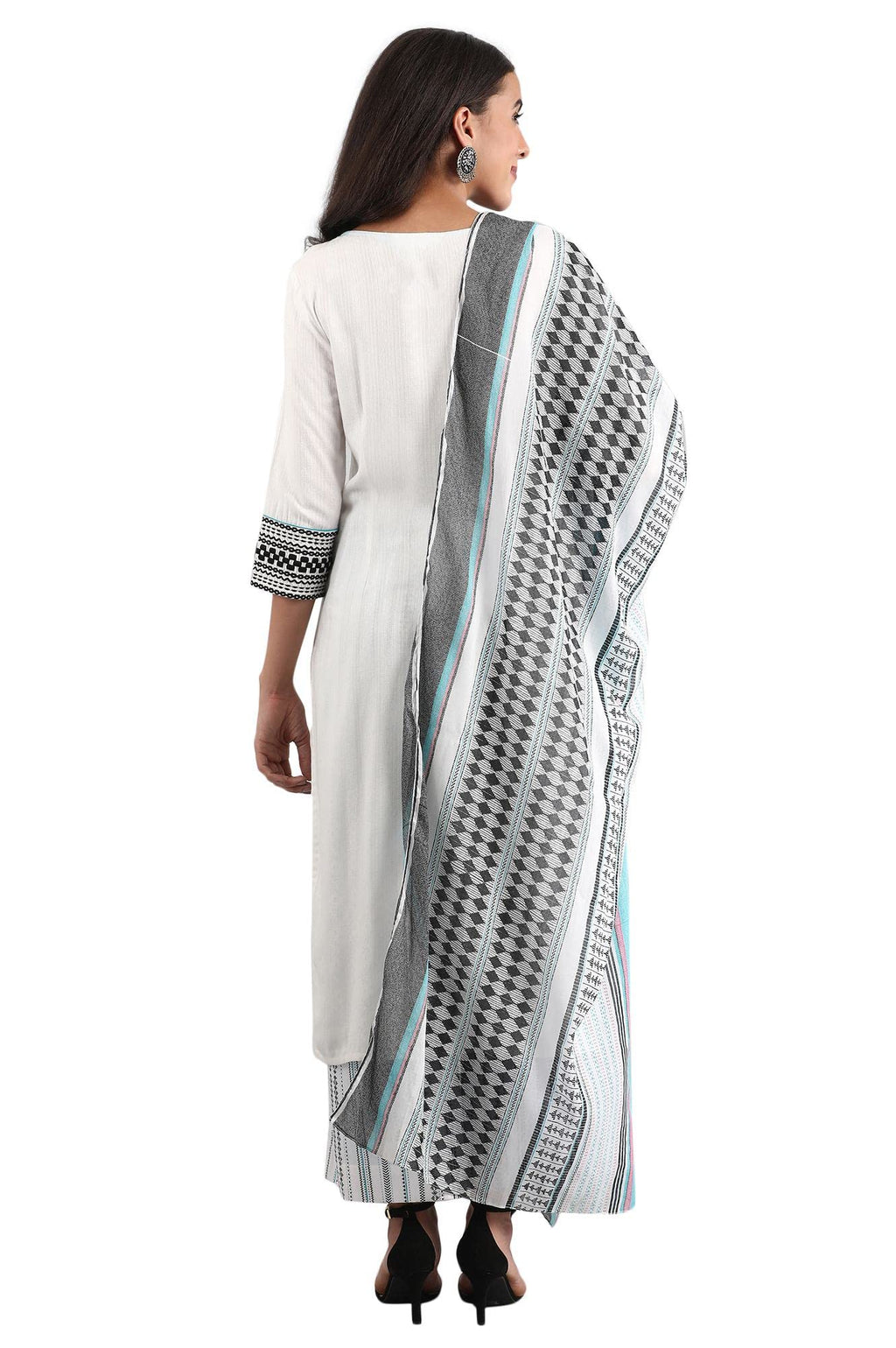 Aurelia Womens Viscose Regular Kurta With Palazzo & Dupatta