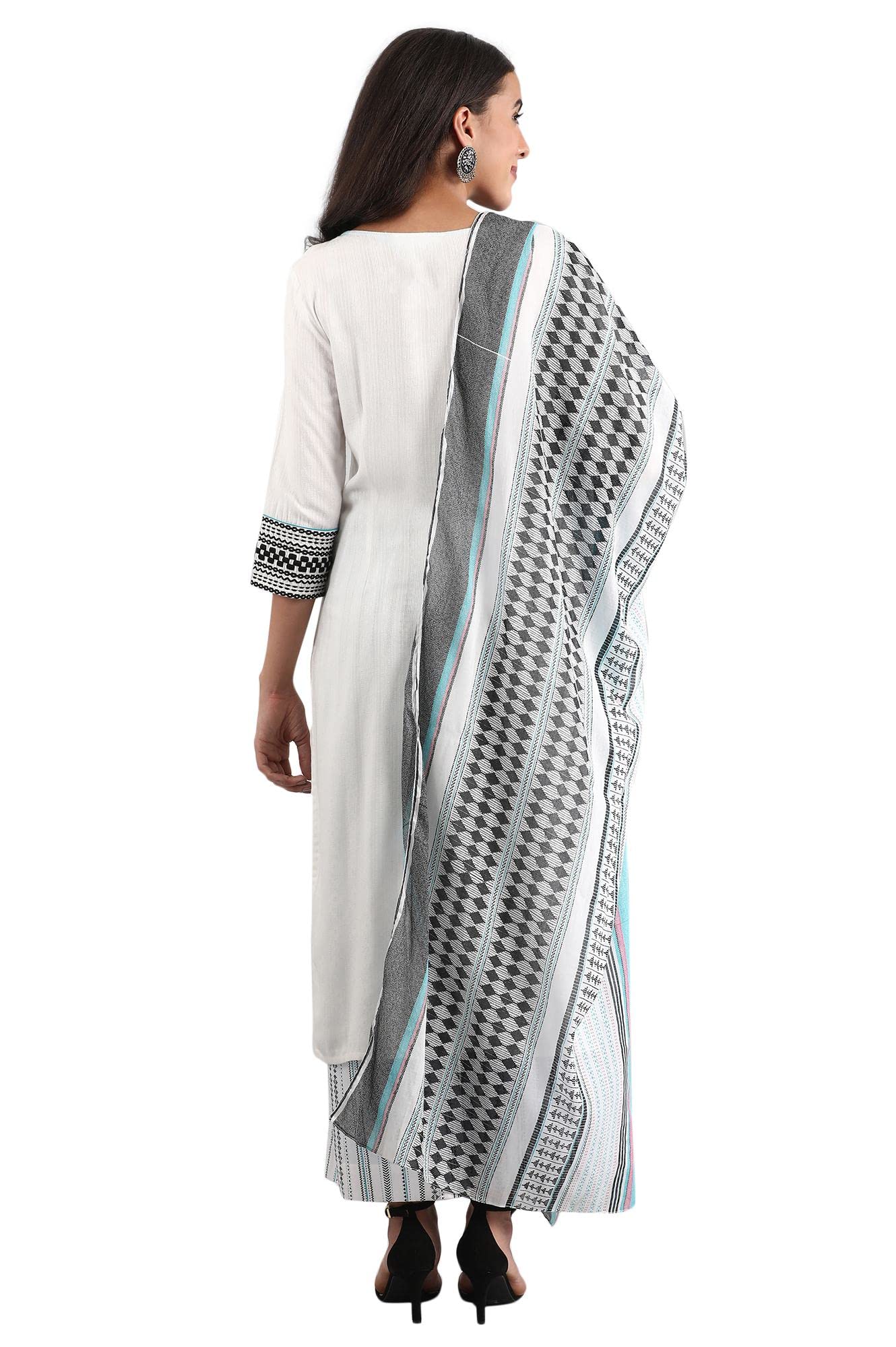 Aurelia Womens Viscose Regular Kurta With Palazzo & Dupatta