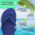 Shower Shoez Men's Non-Slip Shower Gym Pool Dorm Water Sandals Flip Flops (Blue, numeric_12)