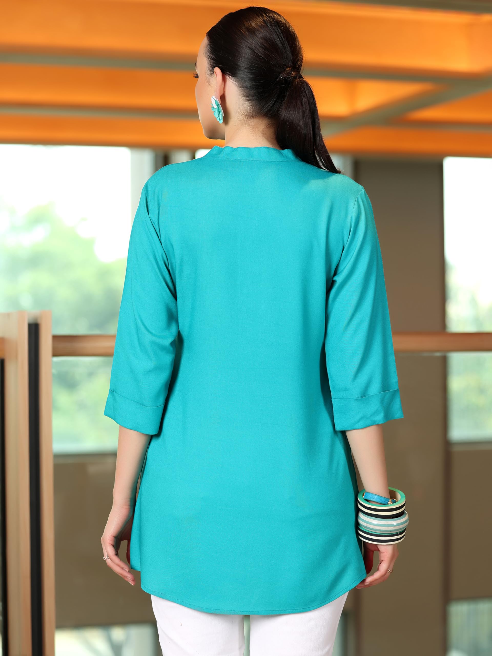 Libas WomenS Straight Tunics (58215_Rama Turquoise Blue