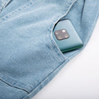 KANCY KOLE Women Mini Denim Skirt Cute Pleated Jean Skirts Juniors Short Ruffle Paper Bag Skirt Light Blue L