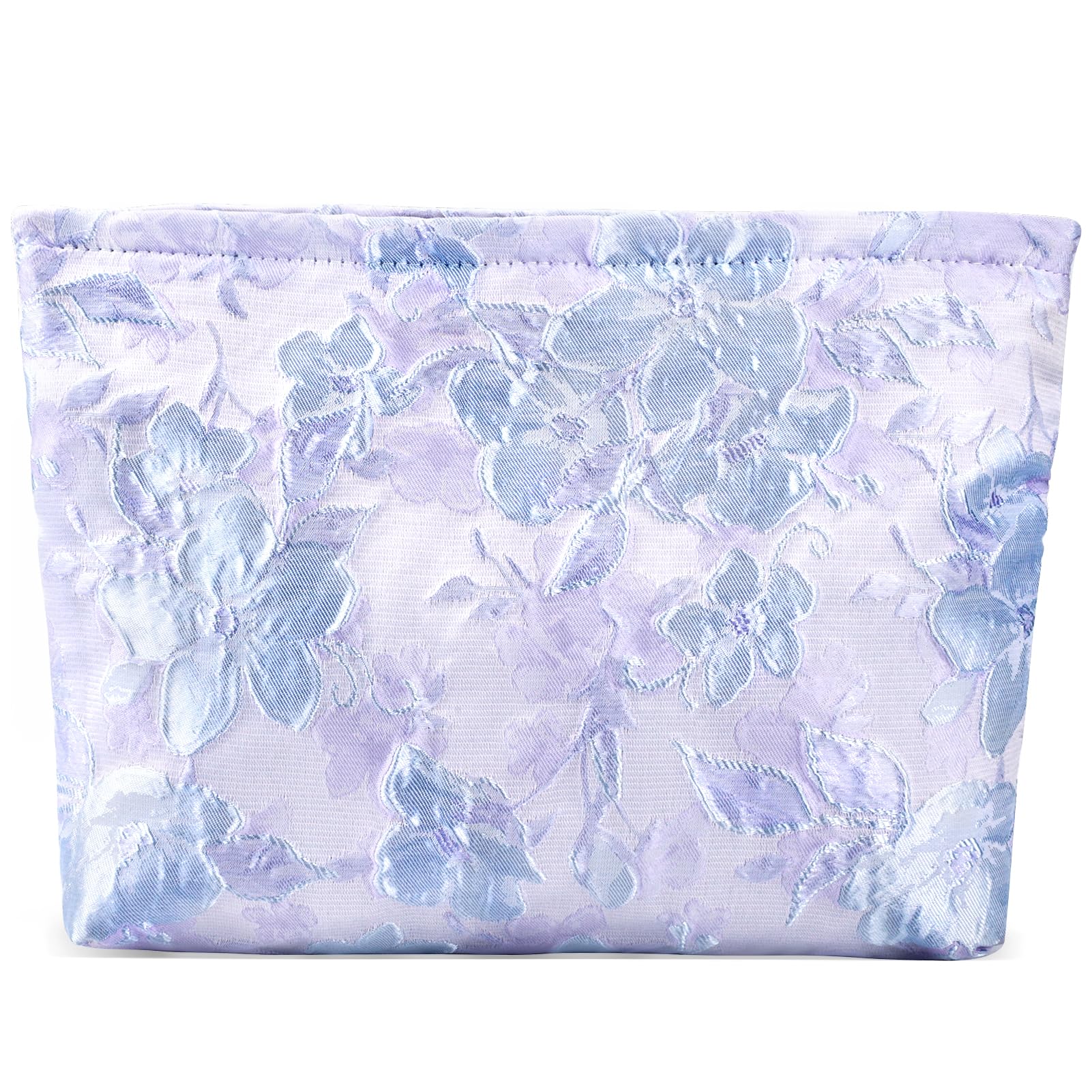ZLFSRQ Flower Makeup Bag for Women Girls Teens Travel Cute Floral Cosmetic Bags Large Zipper Cosmetic Pouch Purse Portable Toile