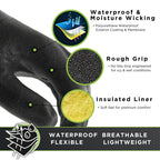 SHOWA 282-02 Waterproof Breathable Insulated Winter Snow Sports Glove with Extended Cuff, XX-Large (1 Pair), Black