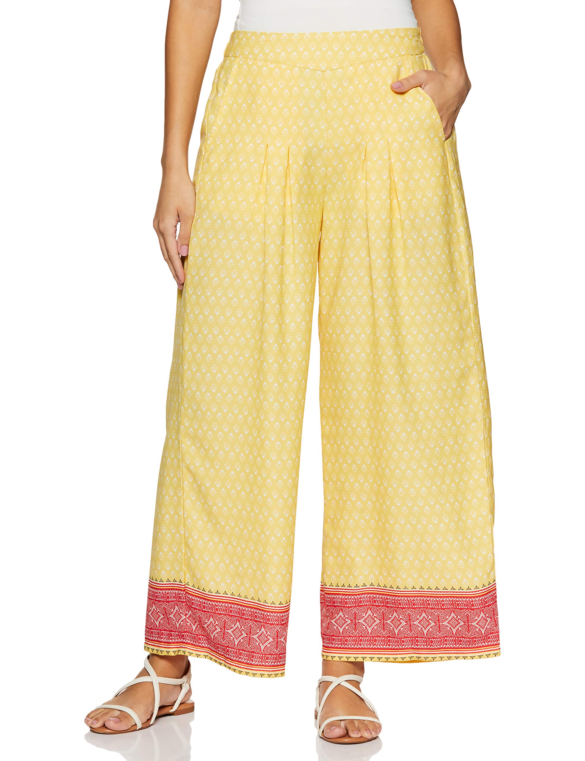Aurelia Women Loose Fit Palazzos(18Fek60030-62939_Yellow_S)