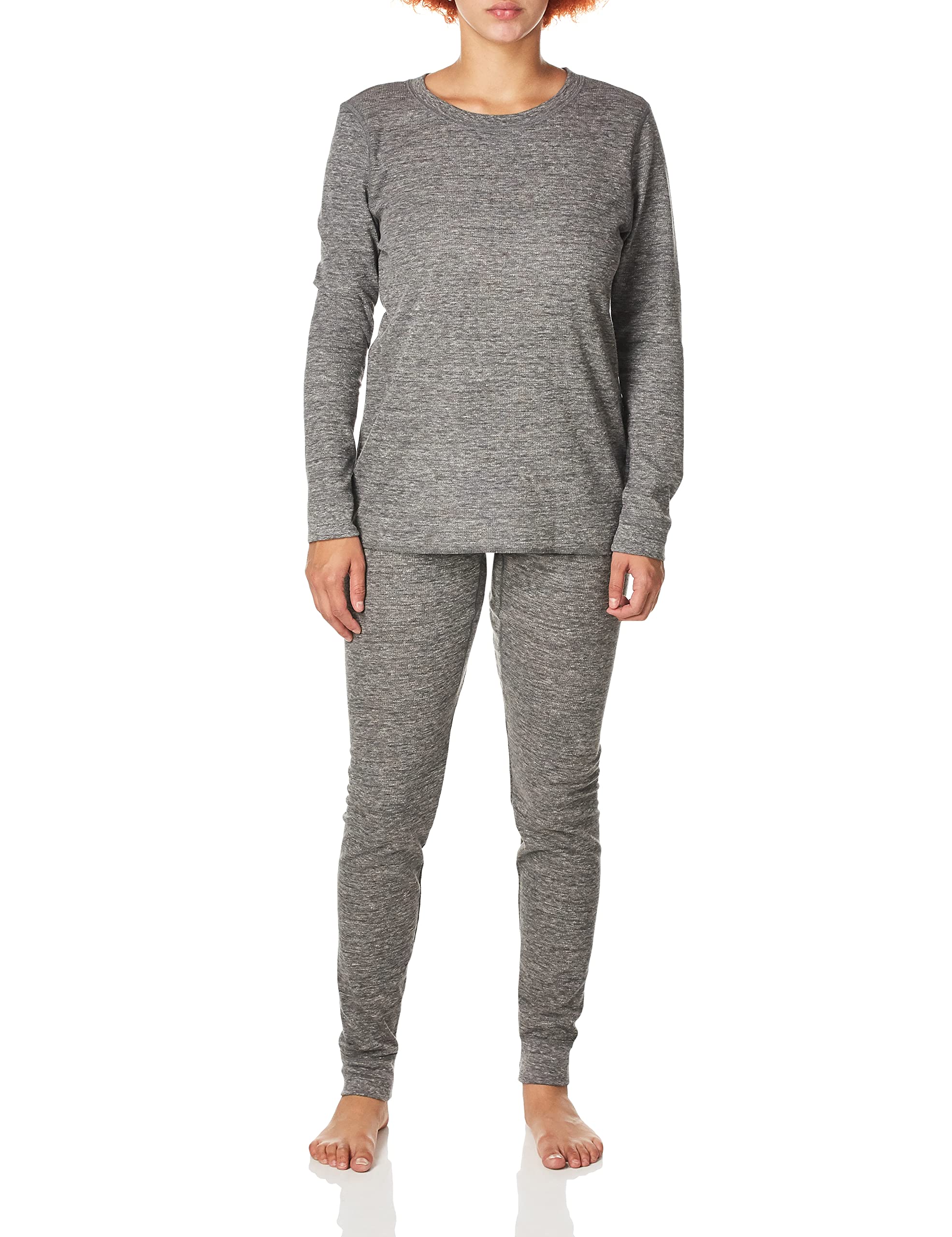 Fruit of the Loom Women's Micro Waffle Premium Thermal Set, Smoke Heather, X-Large