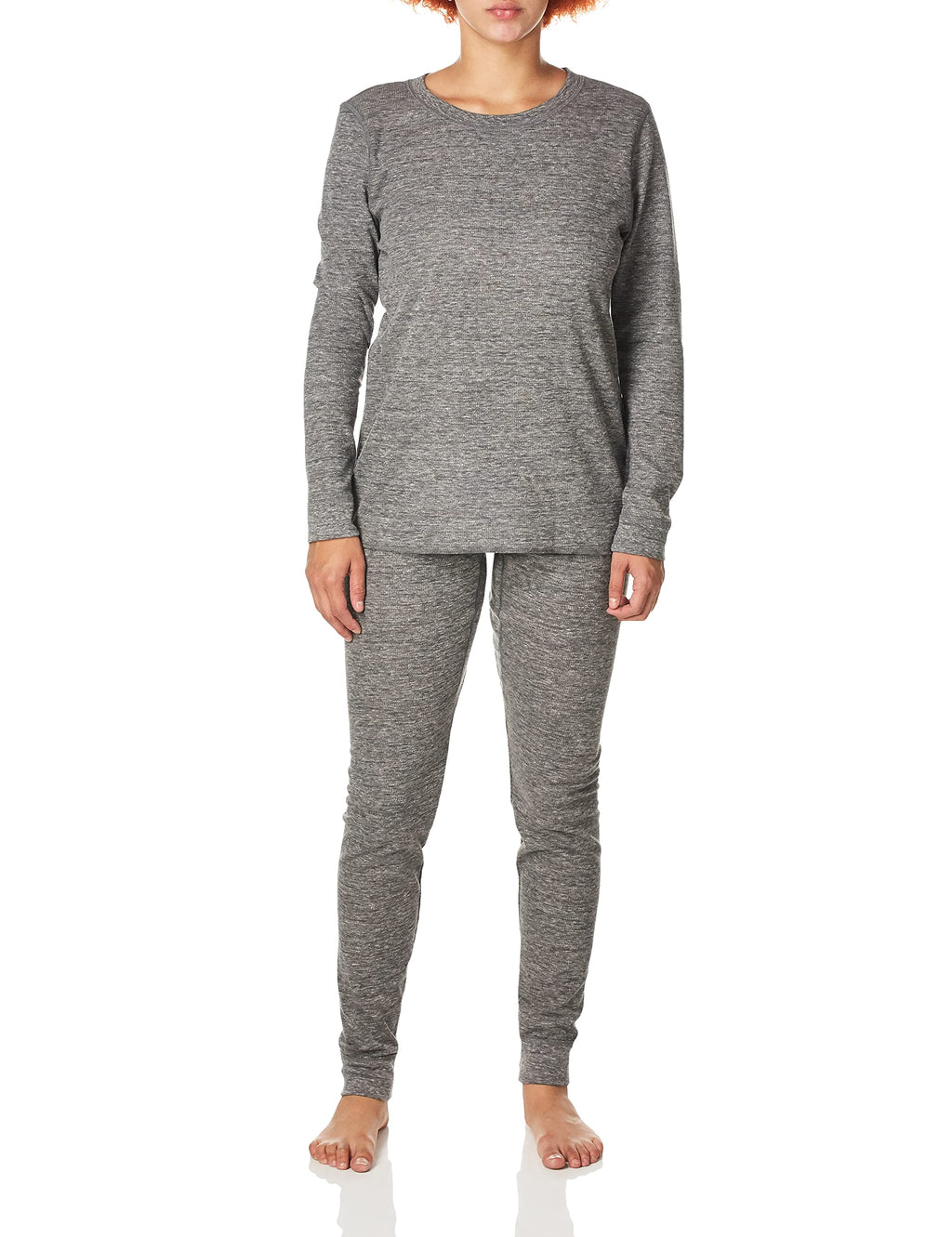 Fruit of the Loom Women's Micro Waffle Premium Thermal Set, Smoke Heather, Small