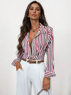 Indoprimo WomenS Striped Casual Stylish Shirt | Striped Western Shirt For Women