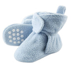 Luvable Friends Unisex Baby Cozy Fleece Booties, Light Blue, 0-6 Months US