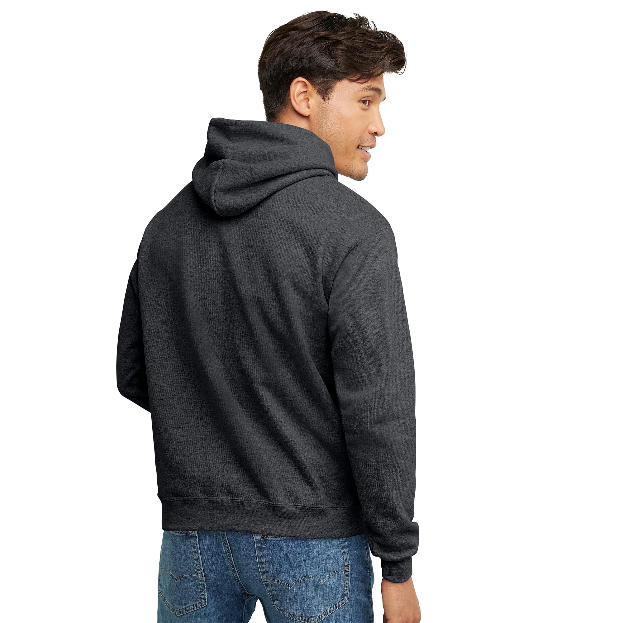 Hanes mens Pullover Ecosmart Hooded Sweatshirt Hoody, Charcoal Heather, Medium US