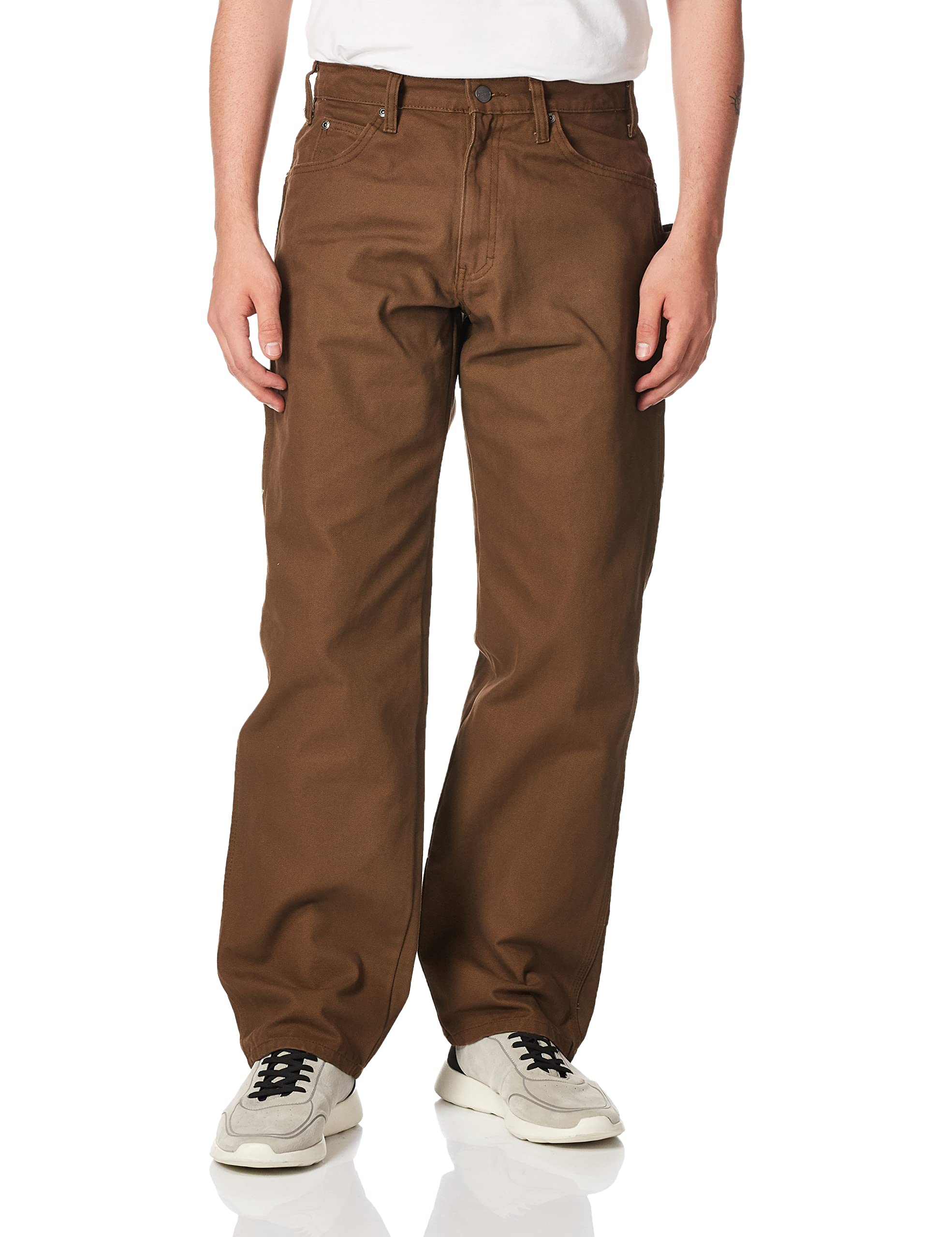 Dickies mens Relaxed Fit Sanded Duck Carpenter jeans, Brown Duck, 36W x 34L US