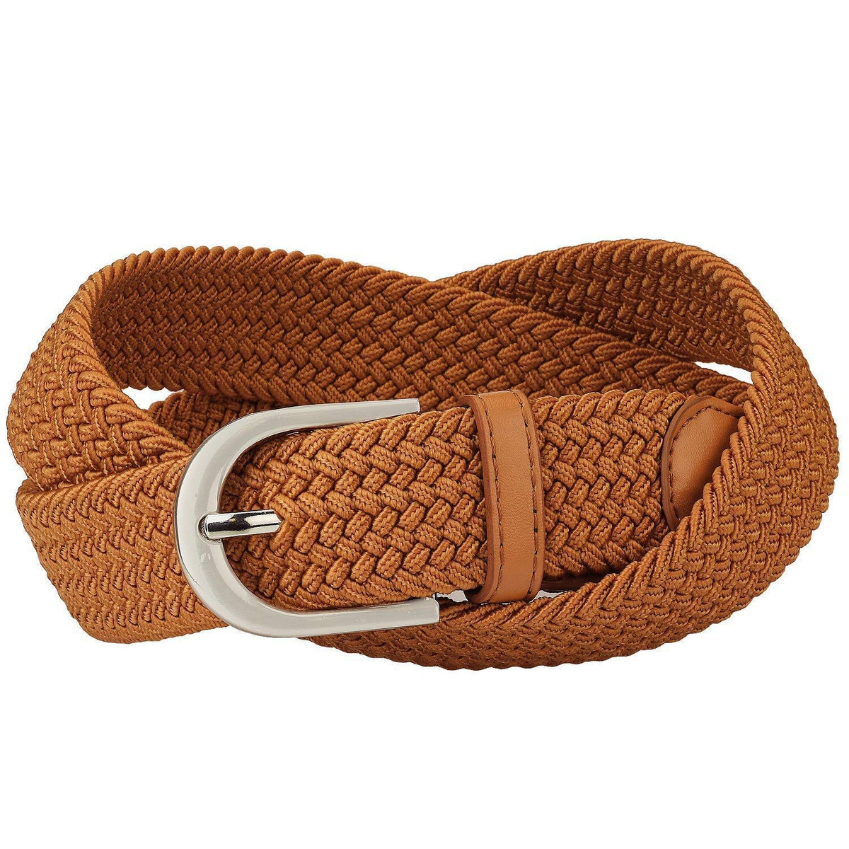Pinkit Stretchable Braided Belt For Women/Ladies/Girls (Fits Waist Size 24 To 30)  Beige Colour (Pack Of 1) 24-30