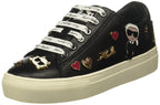 Karl Lagerfeld Paris Cate Shoes - Sneakers for Women with Iconic KLP Pins, Solid Black, 9.5