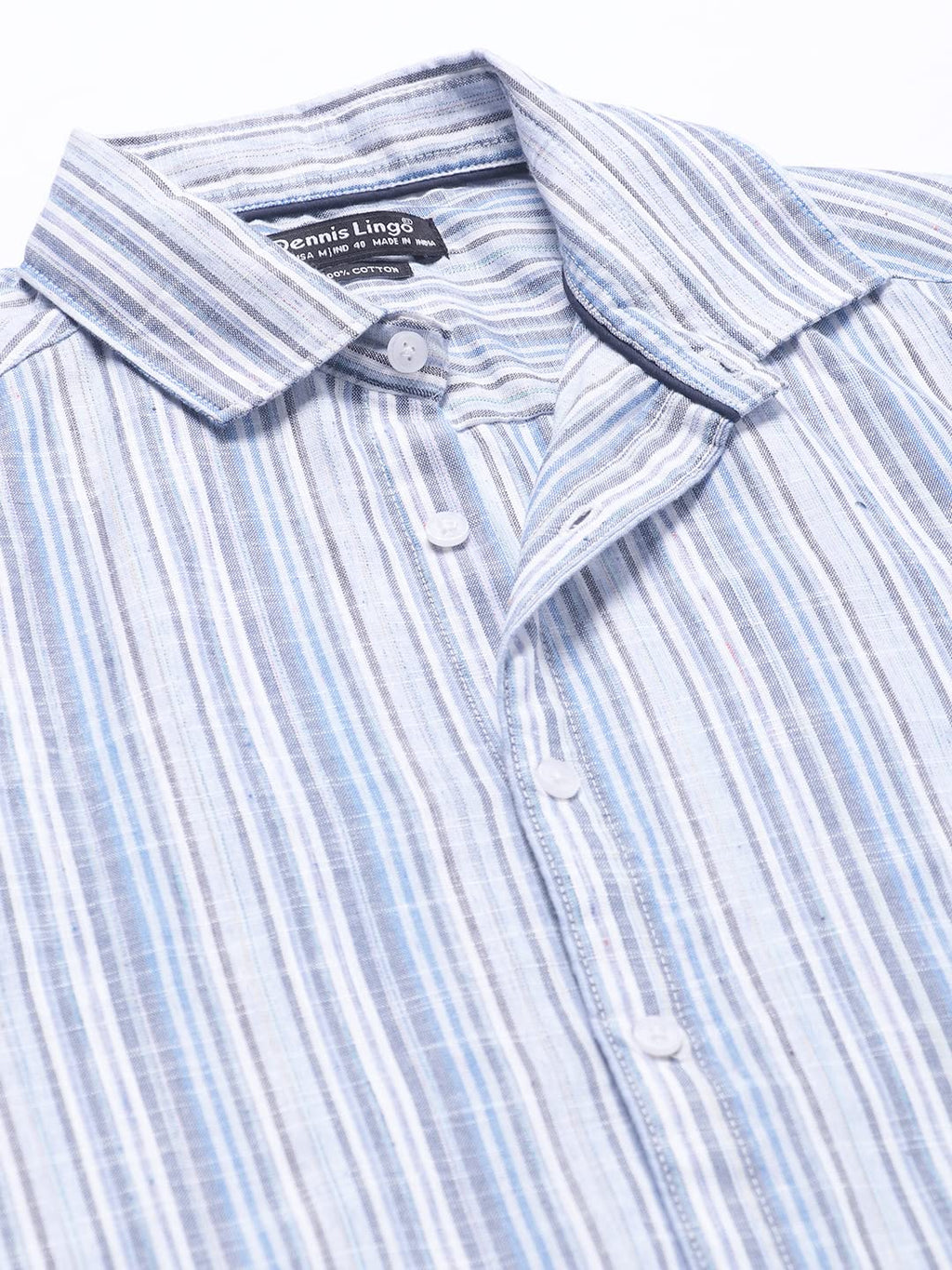 Dennis Lingo Blue MenS Slim Fit Casual Shirt