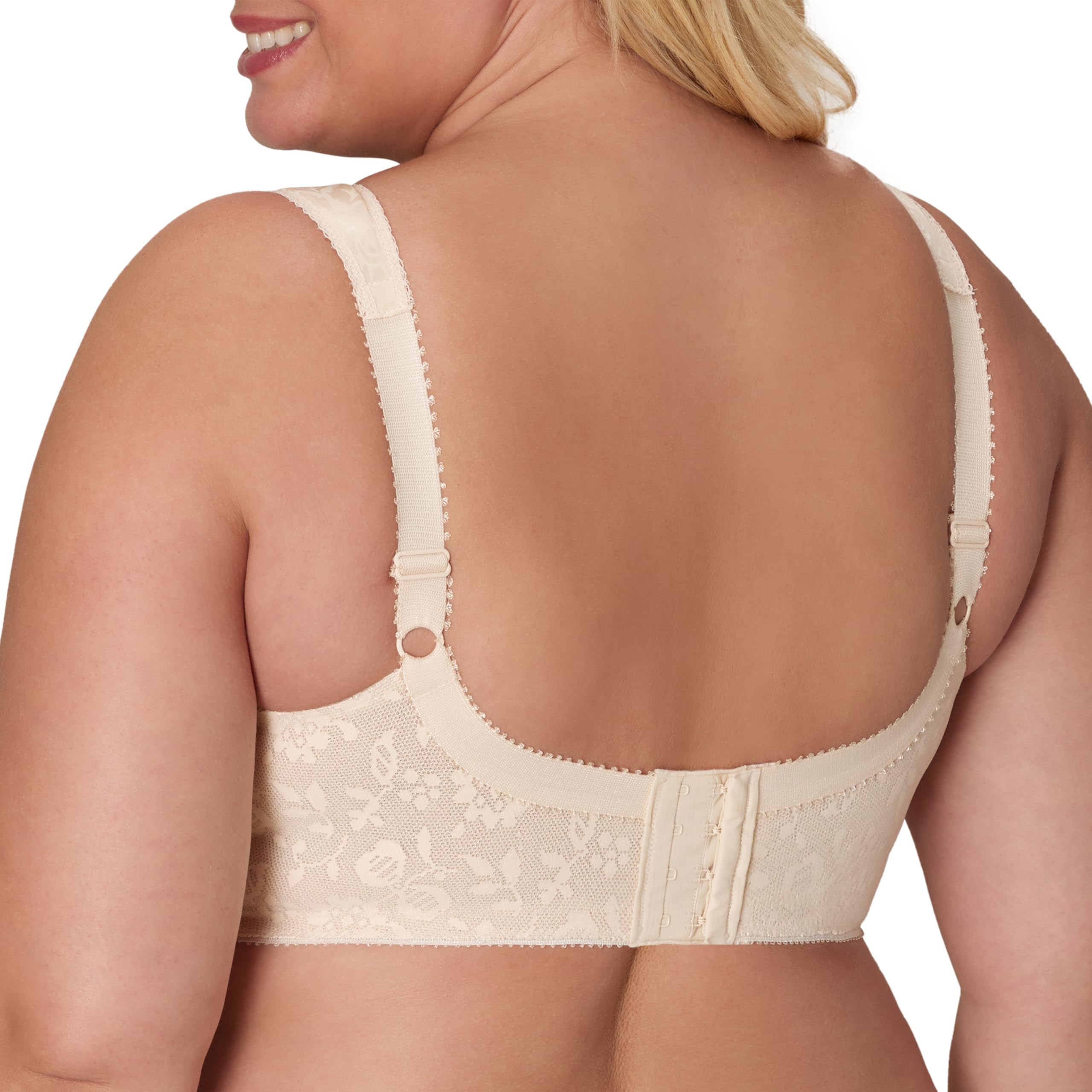 Playtex Women's 18 Hour Comfort-Strap Wireless, Full-Coverage Bra, Single, Natural Beige/Black, 2-Pack
